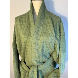 Nike Yoga Womens Green Reversible Wrap Jacket Check Kimono Cardigan L NWOT